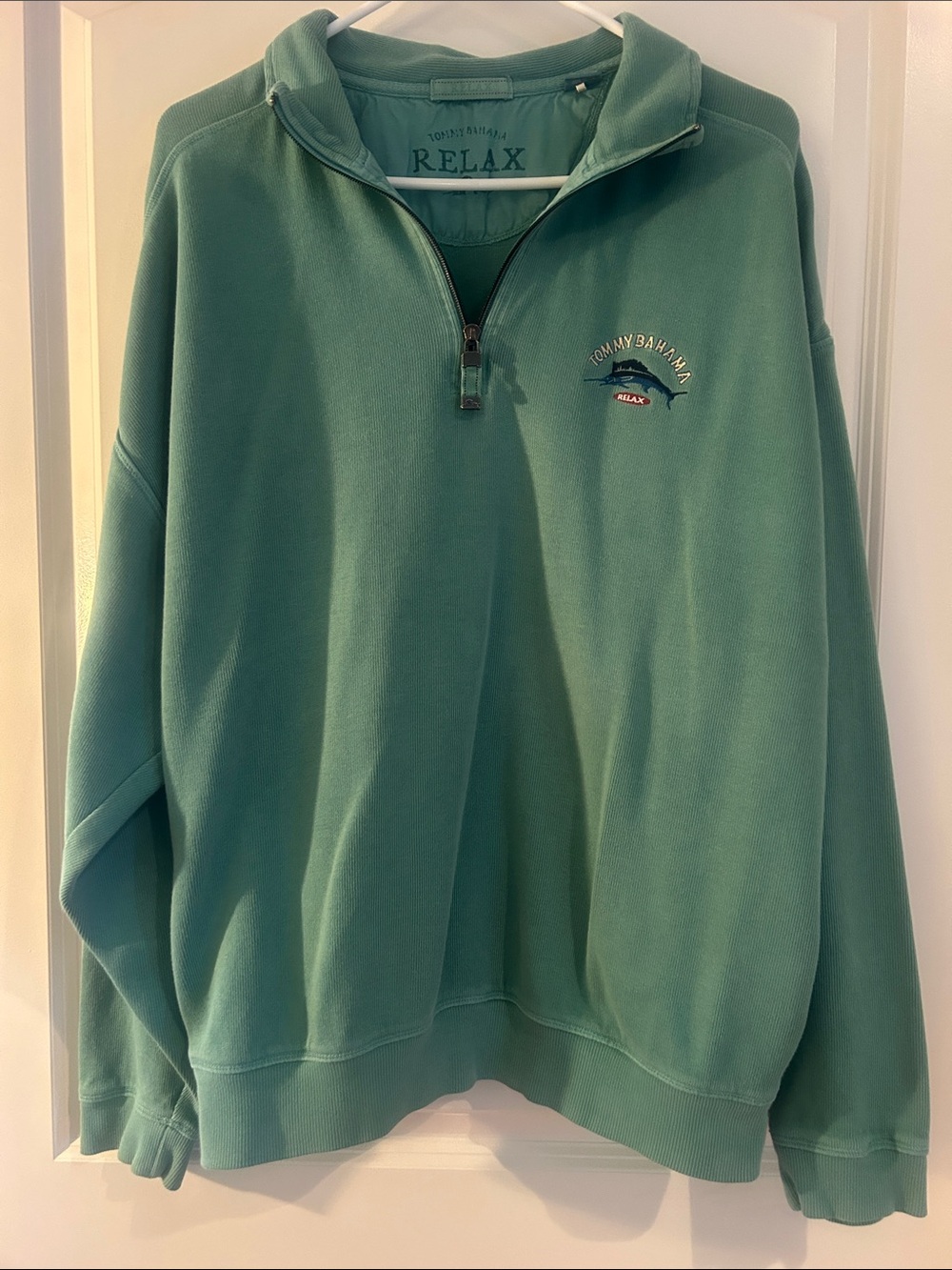 Tommy Bahama Men's Half-Zip Pullover in Seafoam